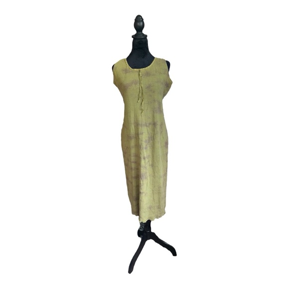 Free People Dresses & Skirts - VTG‎ rare free people slip on tie dye dress in green and brown size medium